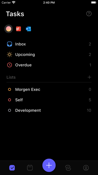 Morgen interface screenshot from its App Store listing