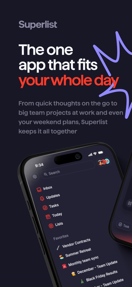 Superlist interface screenshot from its App Store listing
