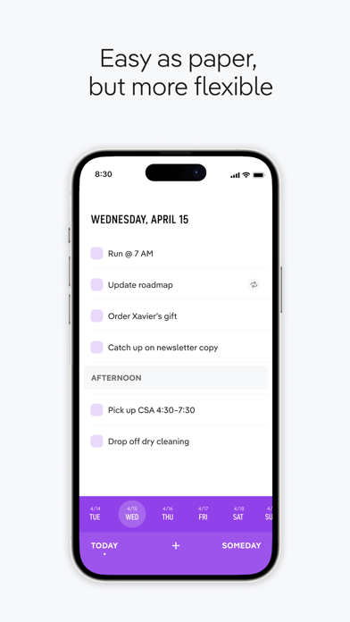 TeuxDeux interface screenshot from its App Store listing