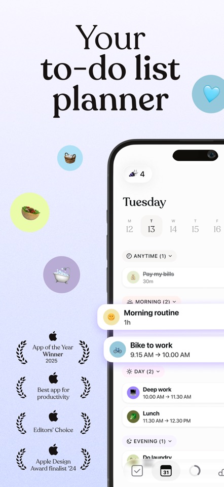 Tiimo interface screenshot from its App Store listing